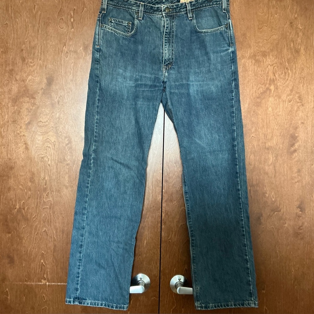 Orvis Mens Jeans 36 x 32 Straight Leg Medium Wash Denim 100% Cotton USA Made VTG